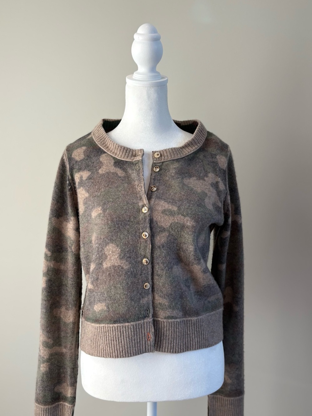 Free People Camo Button-Front Cardigan